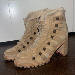 Christian Louboutin Shearling and Suede bootie, size 41.5